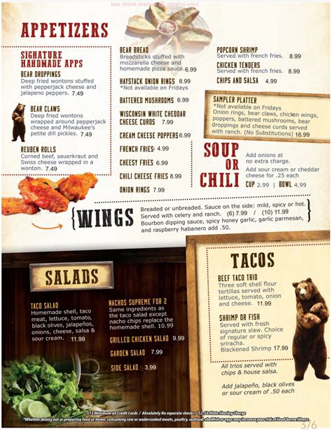 black bear bar minocqua|black bear minocqua wi menu.